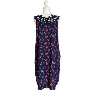 Ciclo Collective Italian Dress Luxury Statement Cherry print Kaftan Dress NWT
